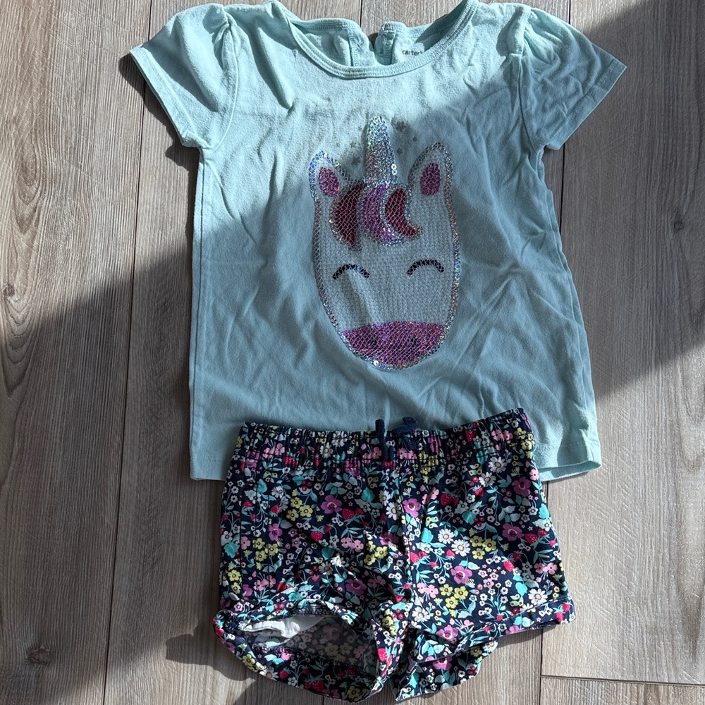 Carter's Unicorn Set - Light Blue and Multicolor